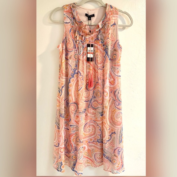 Peach Paisley Print Tommy Hilfiger Dress XS - S NWT - Picture 1 of 4